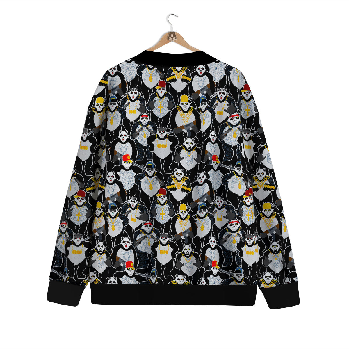 Panda Gangster Gang Print Pattern Cardigan-grizzshop