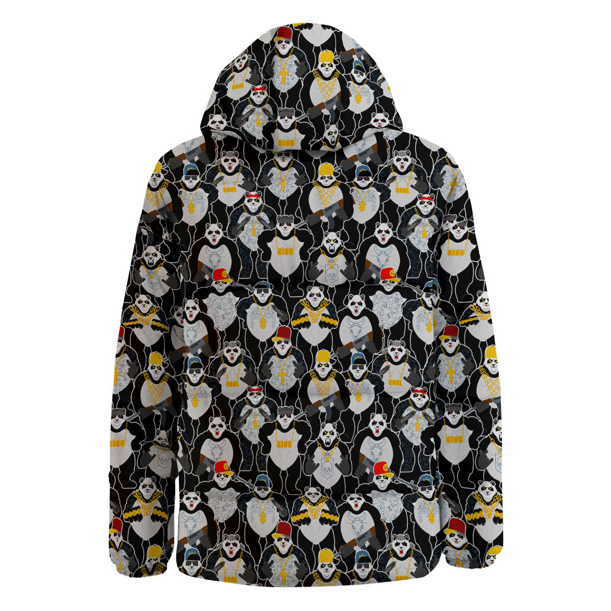 Panda Gangster Gang Print Pattern Down Jacket-grizzshop
