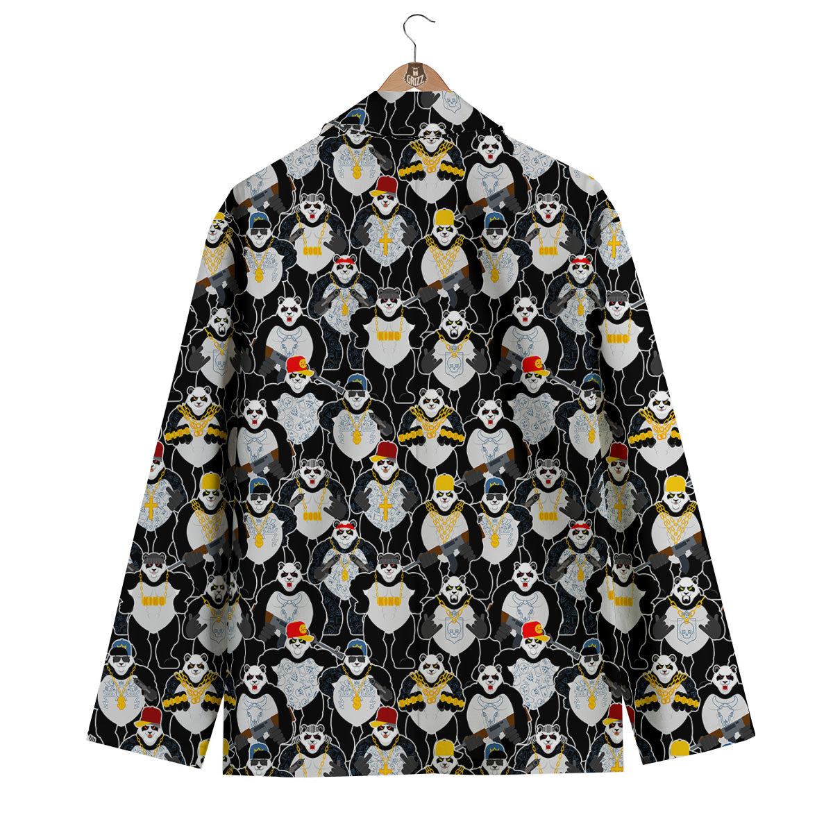 Panda Gangster Gang Print Pattern Men's Blazer-grizzshop