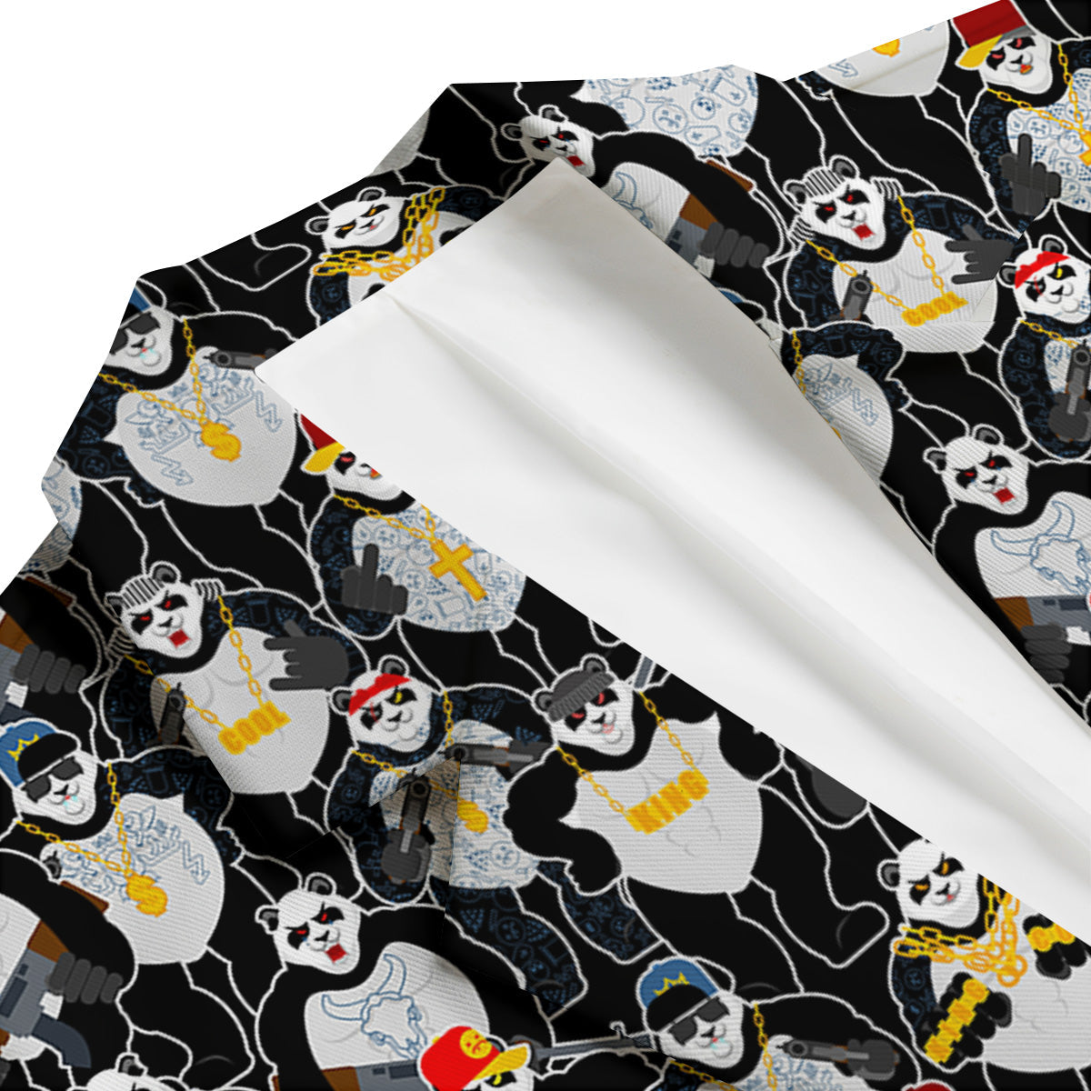 Panda Gangster Gang Print Pattern Men's Blazer-grizzshop