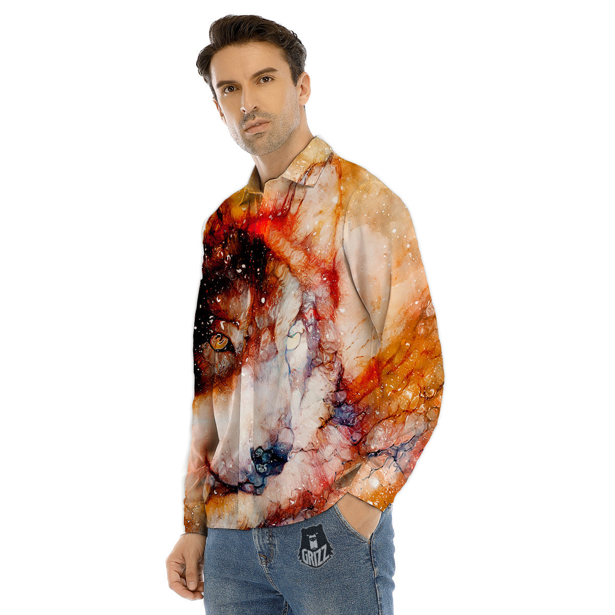 Panda Gangster Gang Print Pattern Men's Dress Shirts-grizzshop