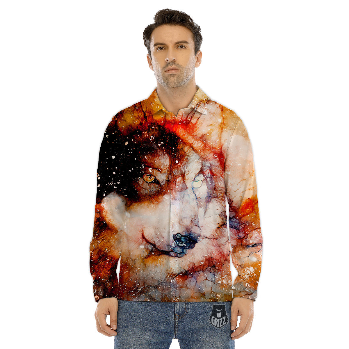 Panda Gangster Gang Print Pattern Men's Dress Shirts-grizzshop