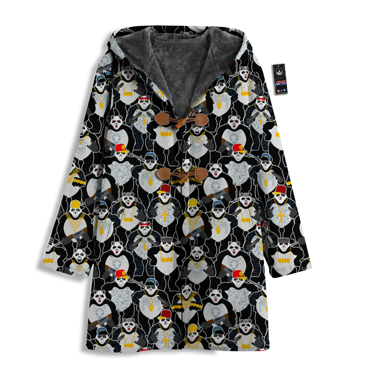 Panda Gangster Gang Print Pattern Men's Windbreaker Jacket-grizzshop