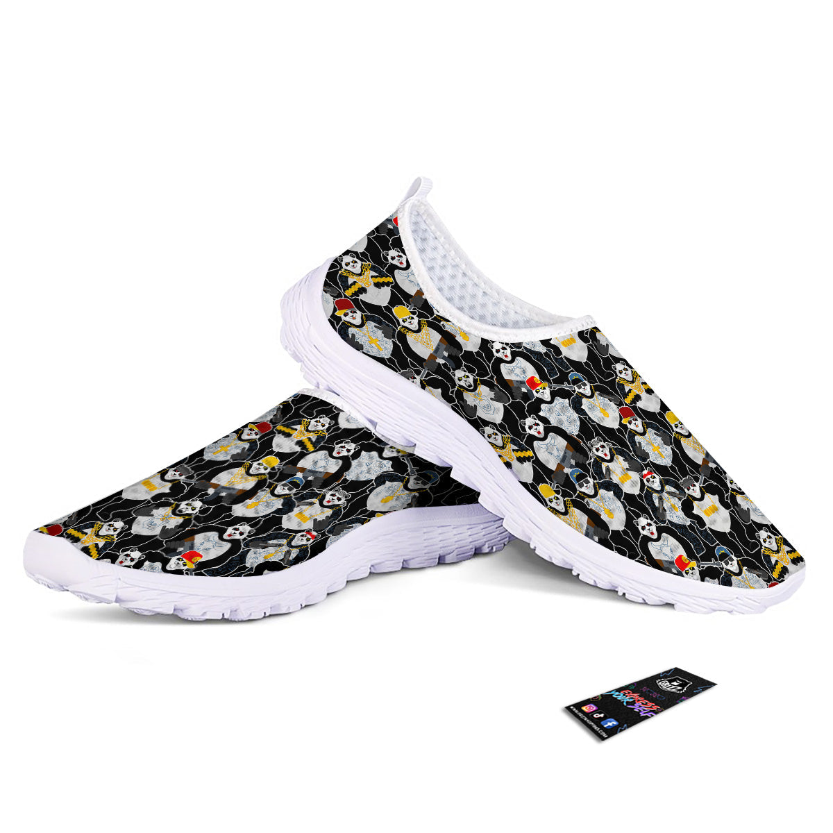 Panda Gangster Gang Print Pattern Nurse Shoes-grizzshop