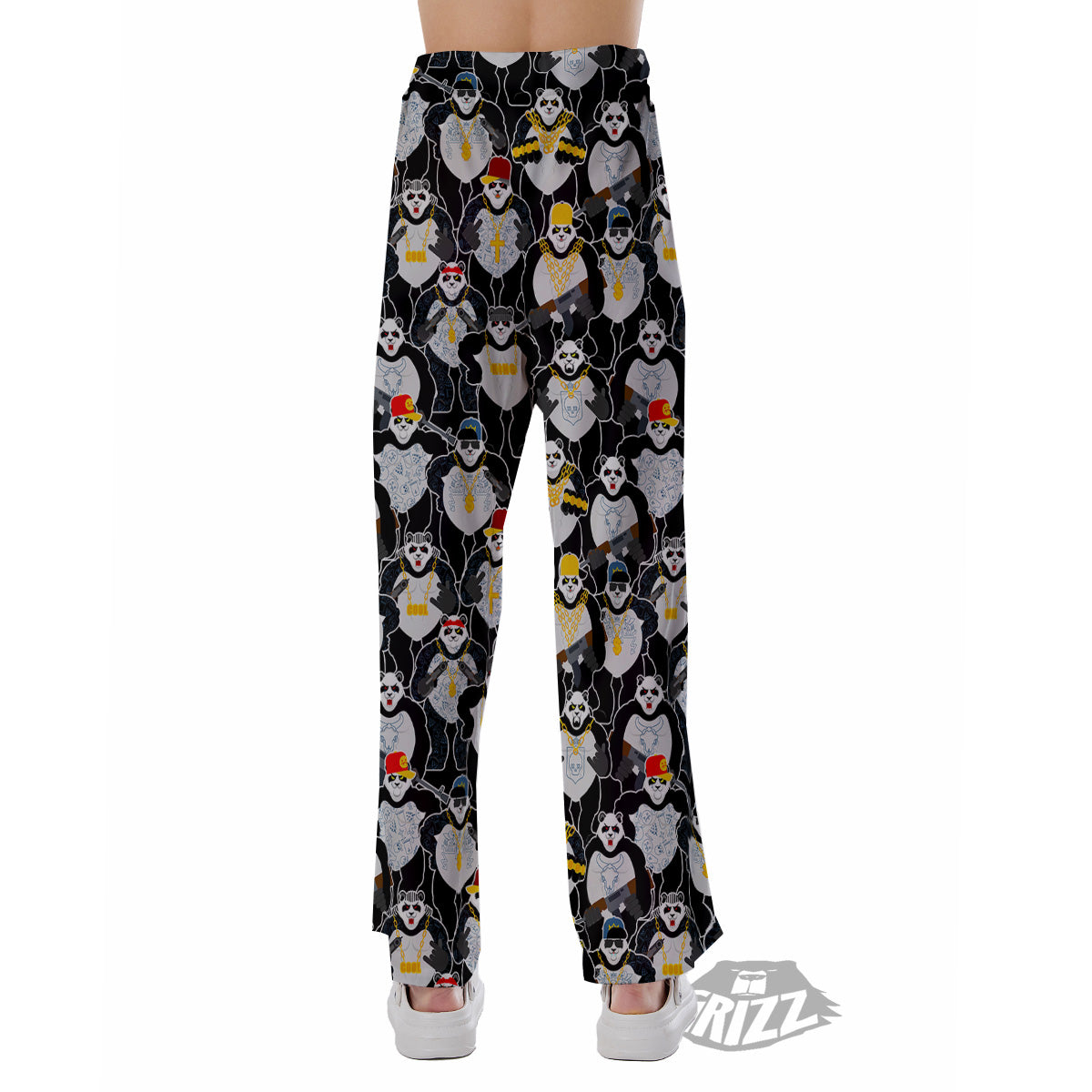 Panda Gangster Gang Print Pattern Pajama Pants-grizzshop