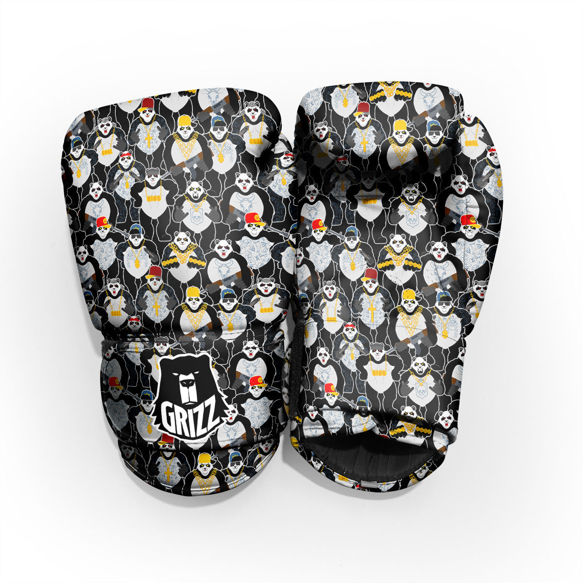 Panda Gangster Gang Print Pattern Pro Boxing Glove