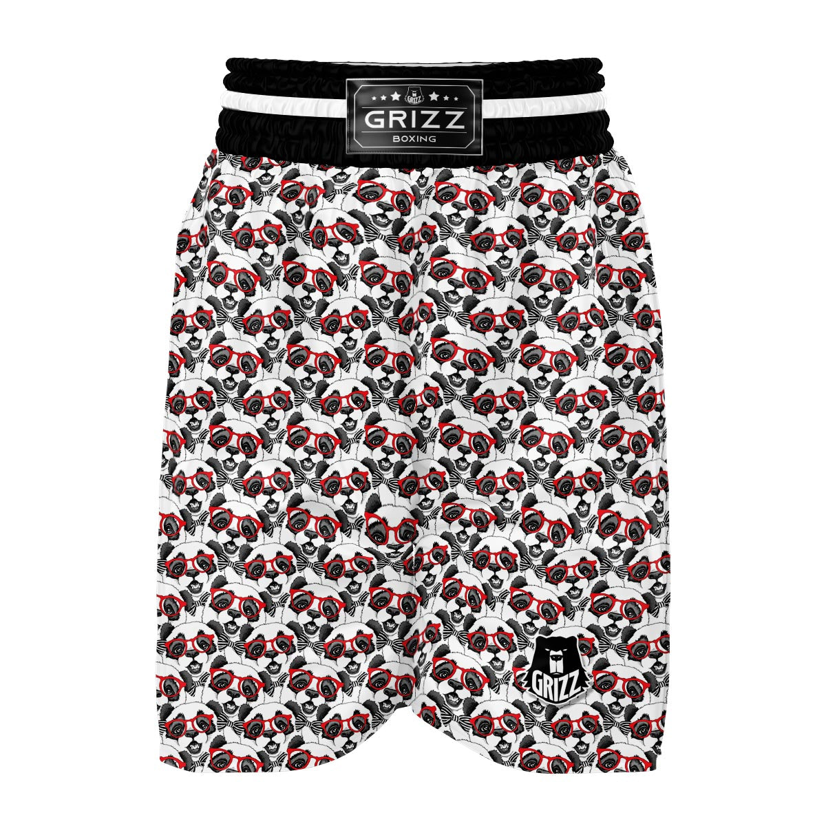 Panda Red Glasses Pattern Print Boxing Shorts-grizzshop