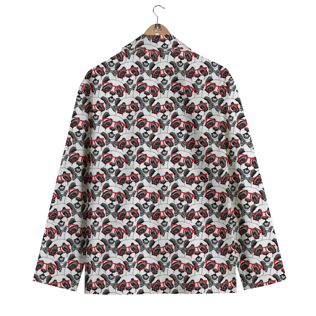 Panda Red Glasses Pattern Print Men's Blazer-grizzshop