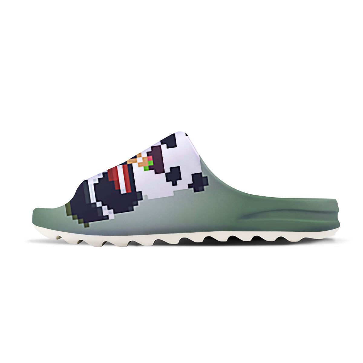 Panda 8-Bit Pixel Print Sandals-grizzshop