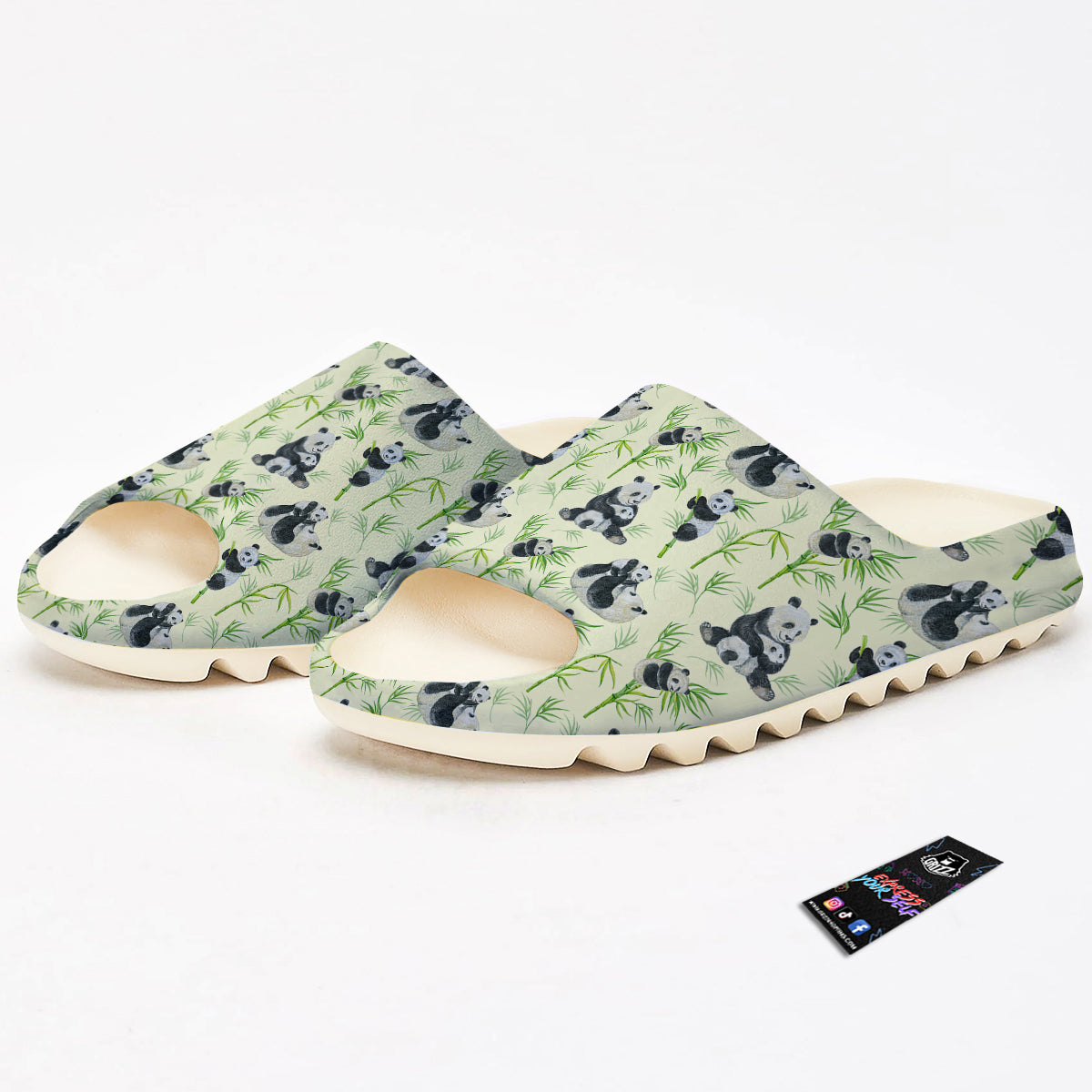 Panda Bamboo And Baby Print Pattern Sandals-grizzshop