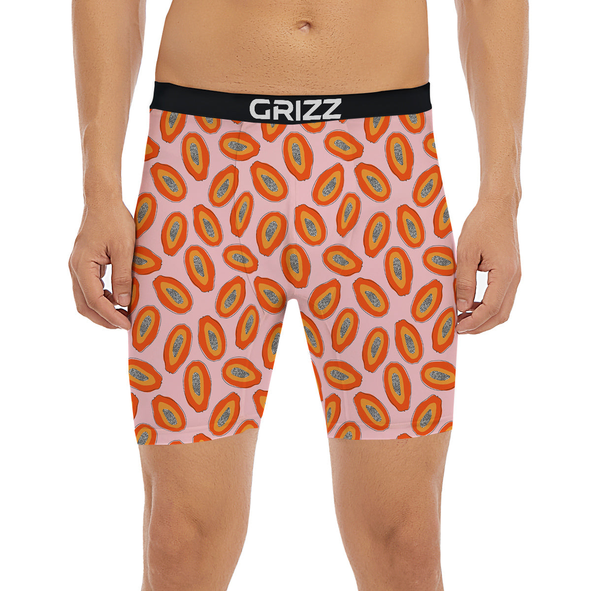 Papaya Cute Print Pattern Boxer Briefs-grizzshop