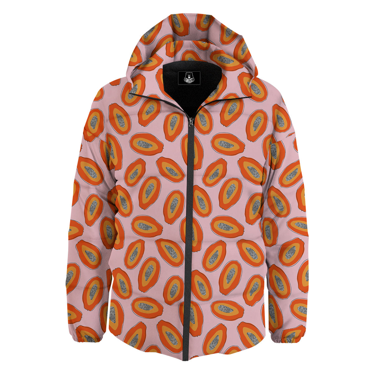 Papaya Cute Print Pattern Down Jacket-grizzshop