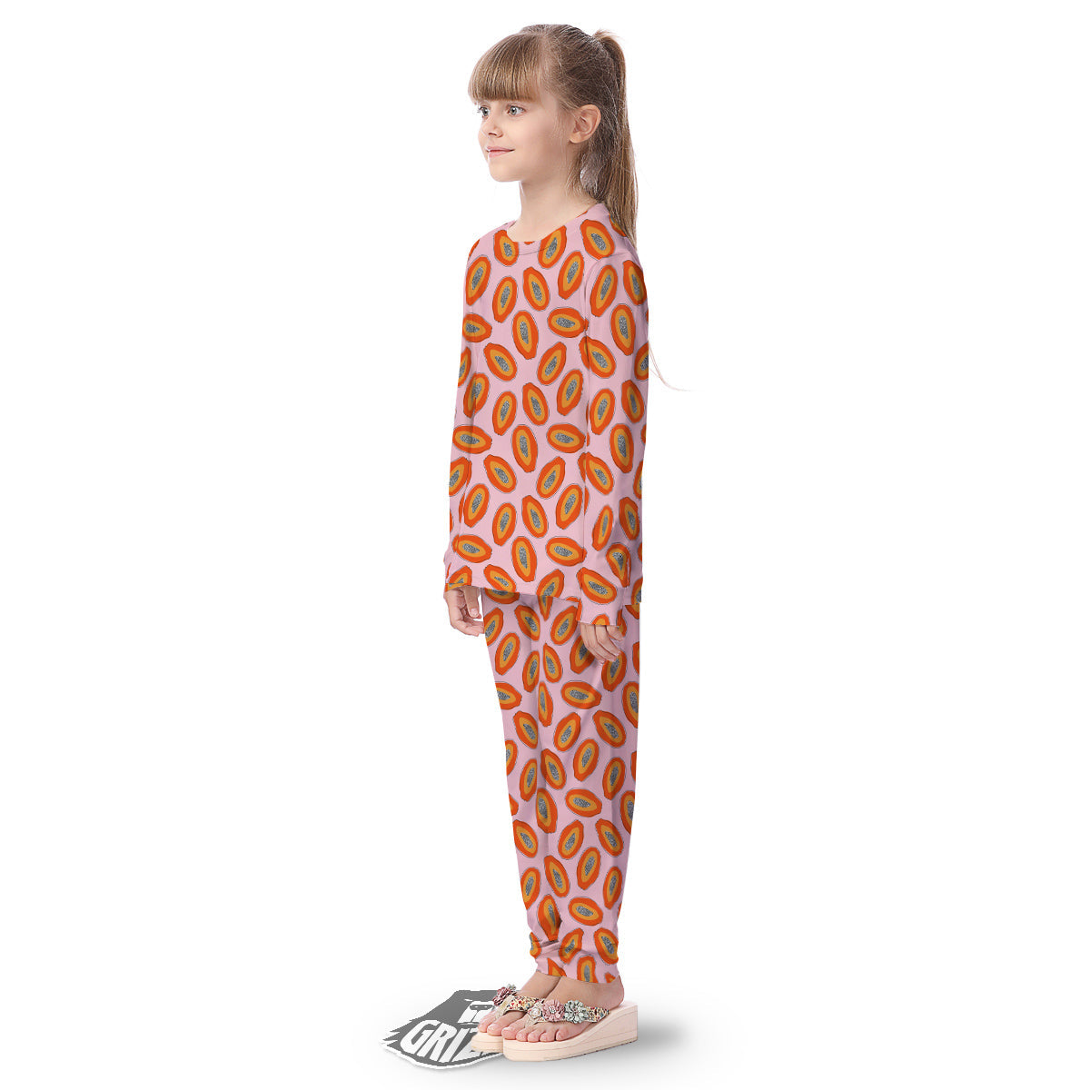 Papaya Cute Print Pattern Kid's Pajamas-grizzshop