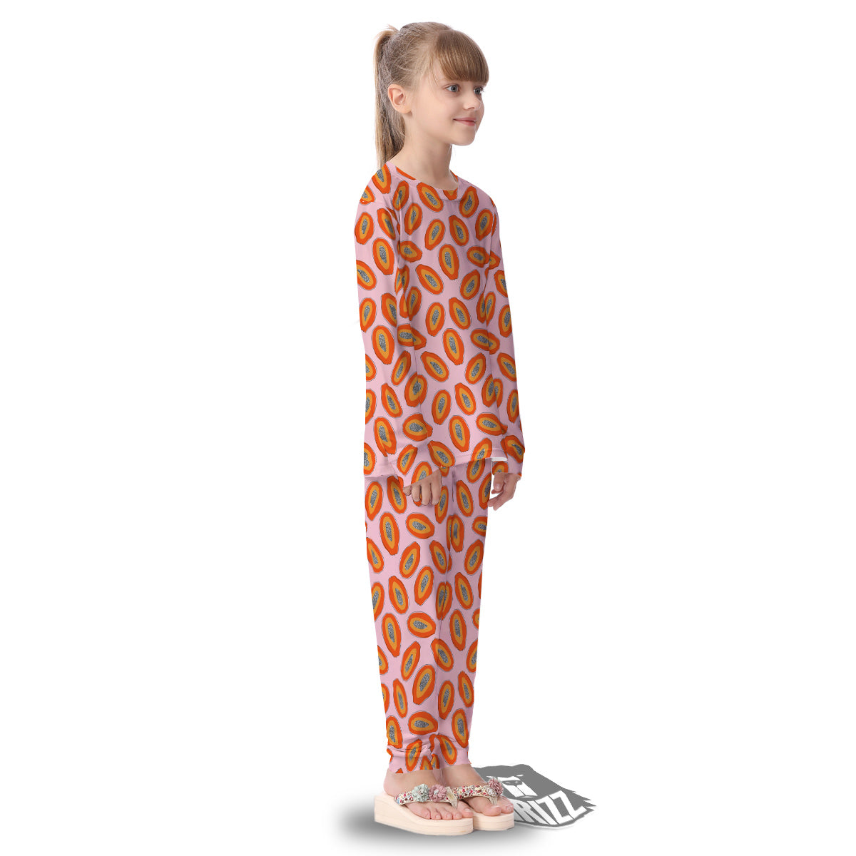 Papaya Cute Print Pattern Kid's Pajamas-grizzshop