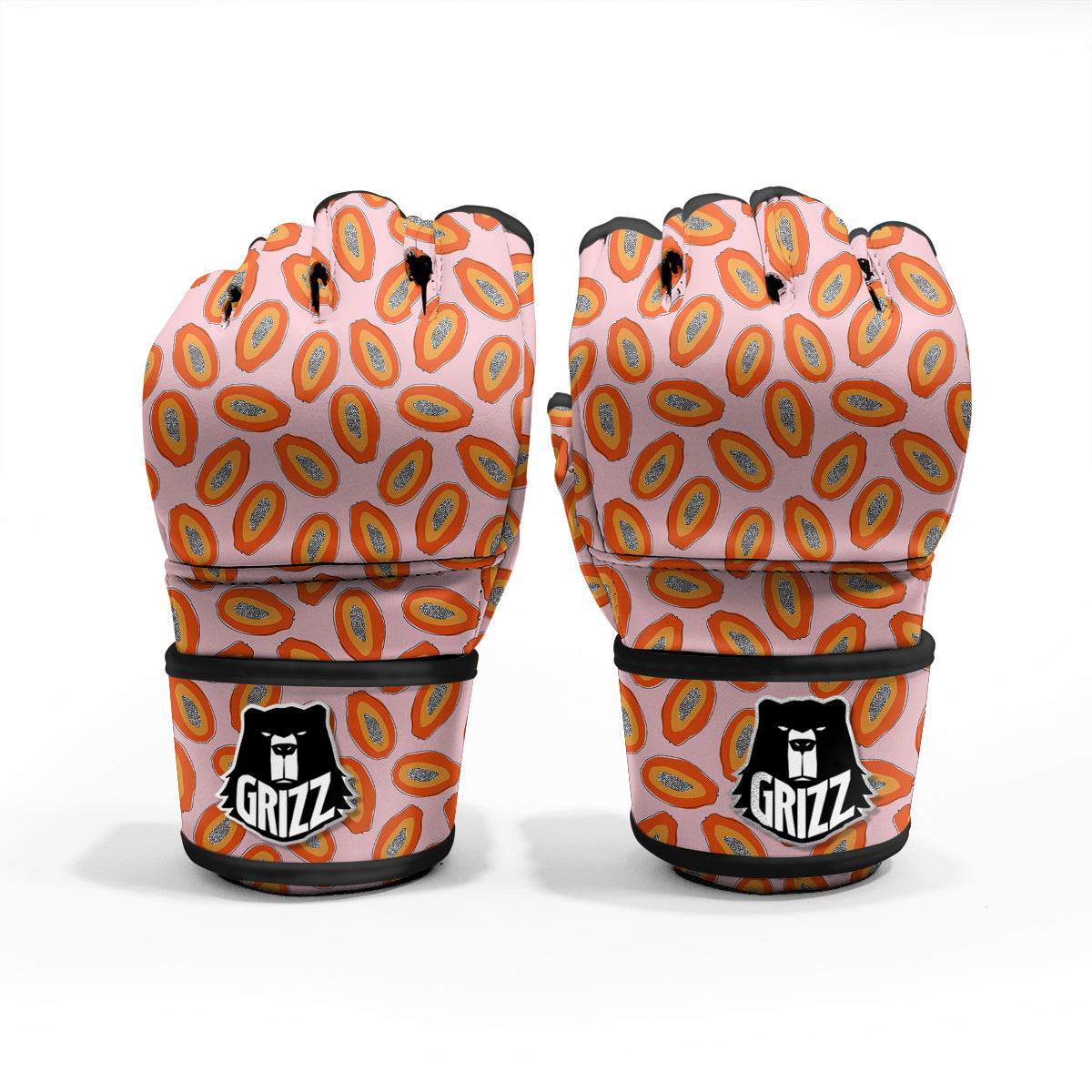 Papaya Cute Print Pattern MMA Gloves-grizzshop