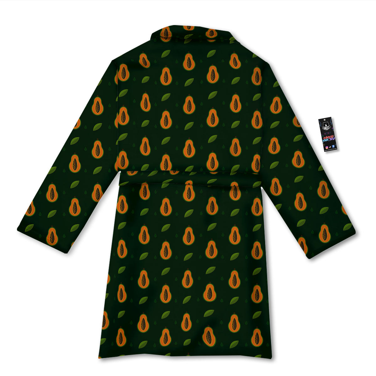 Papaya Exotic Print Pattern Bathrobe-grizzshop