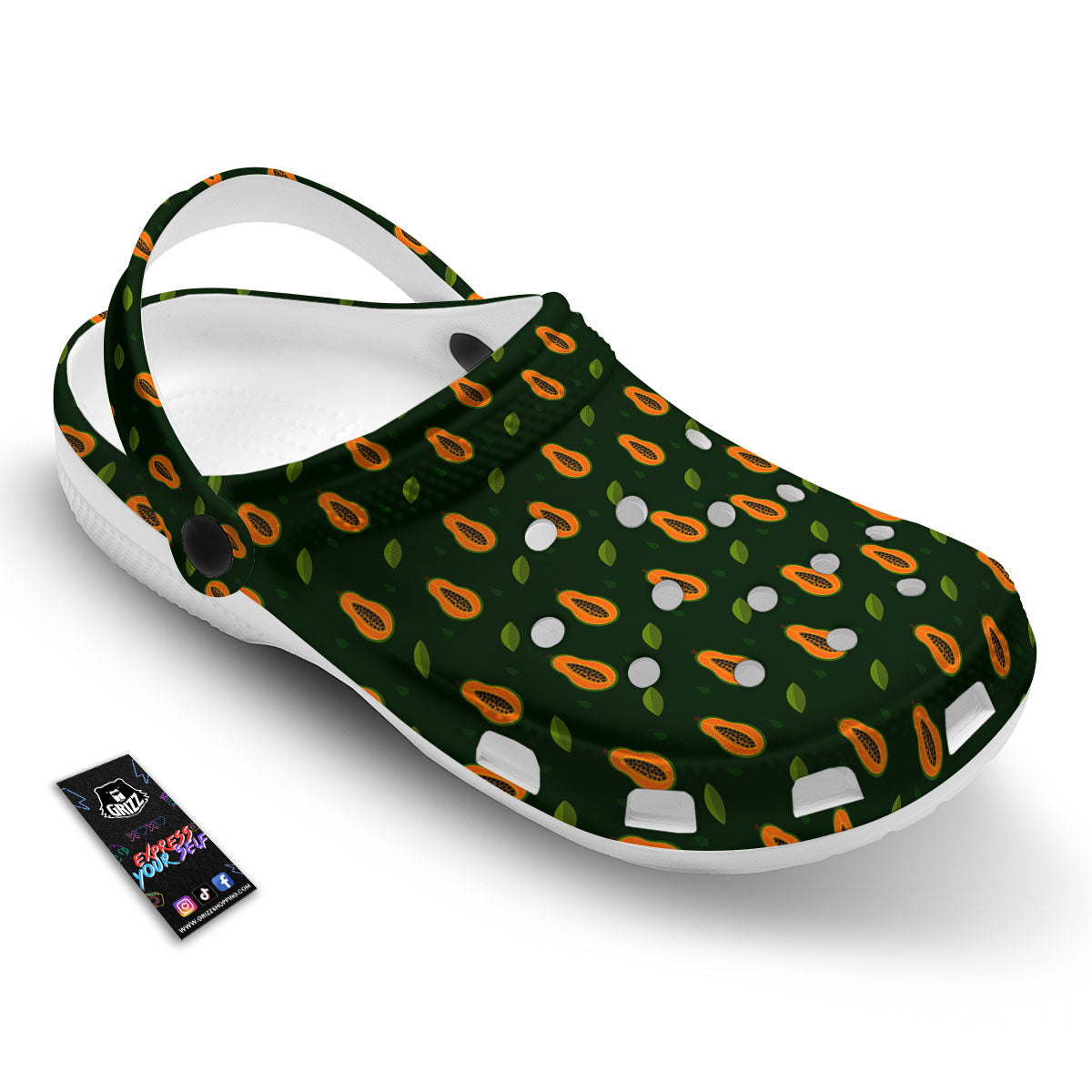 Papaya Exotic Print Pattern Clog-grizzshop