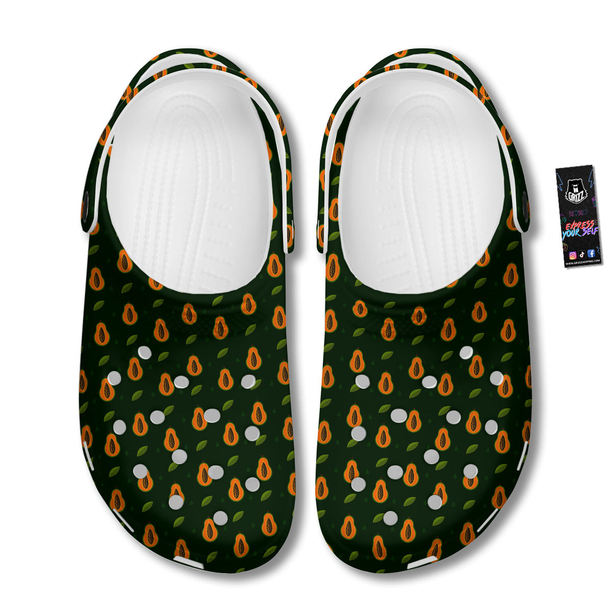 Papaya Exotic Print Pattern Clog-grizzshop