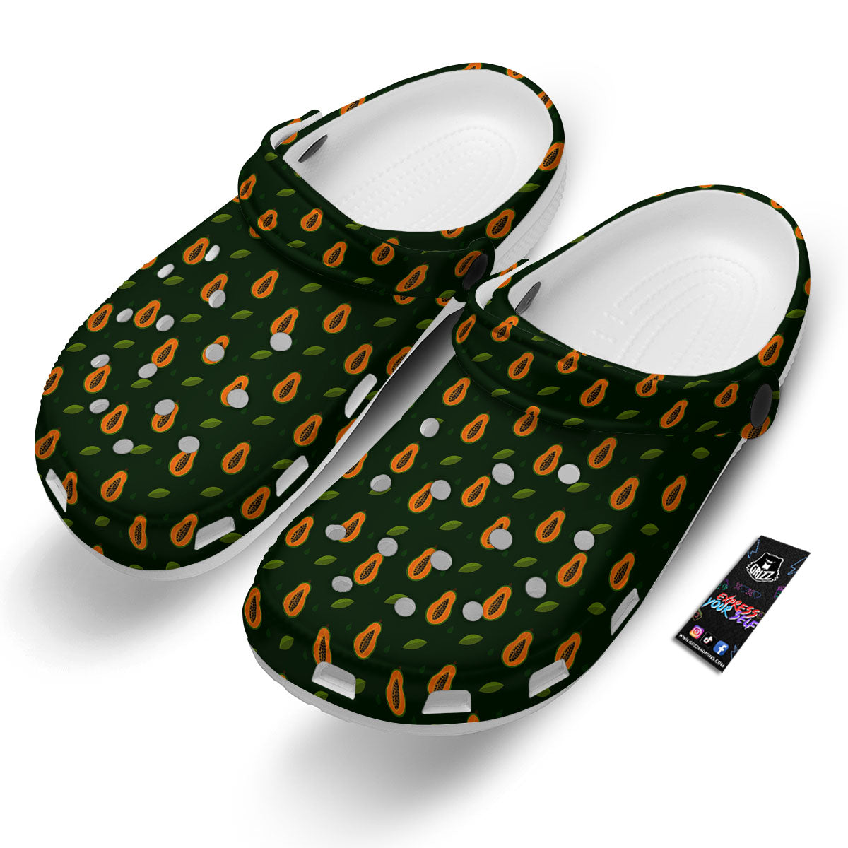 Papaya Exotic Print Pattern Clog-grizzshop