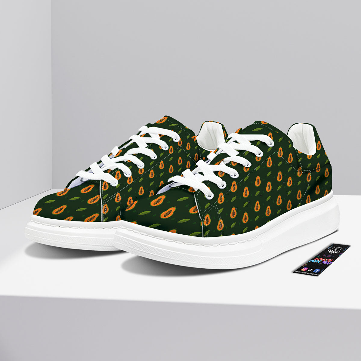 Papaya Exotic Print Pattern Platform Shoes-grizzshop