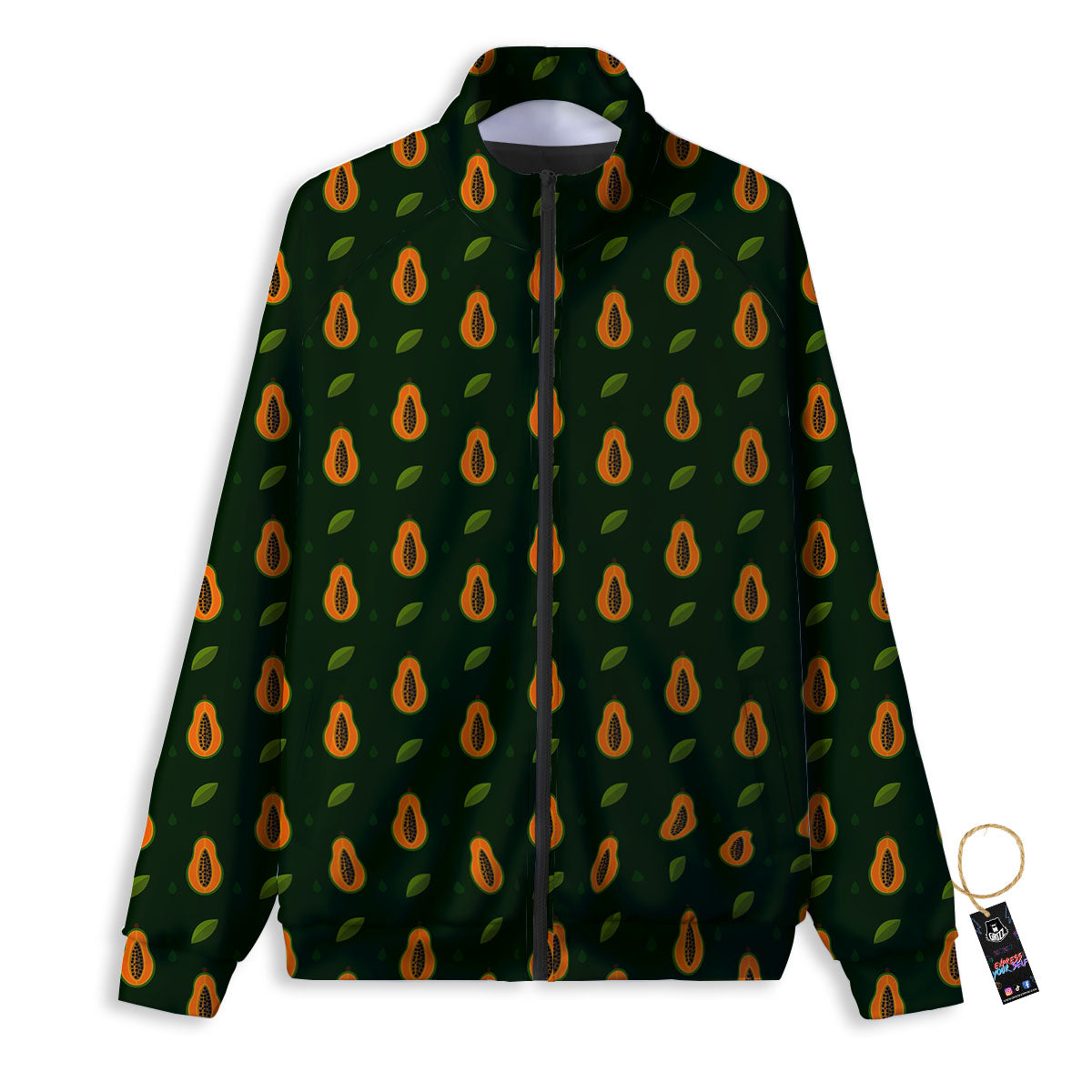 Papaya Exotic Print Pattern Track Jacket-grizzshop