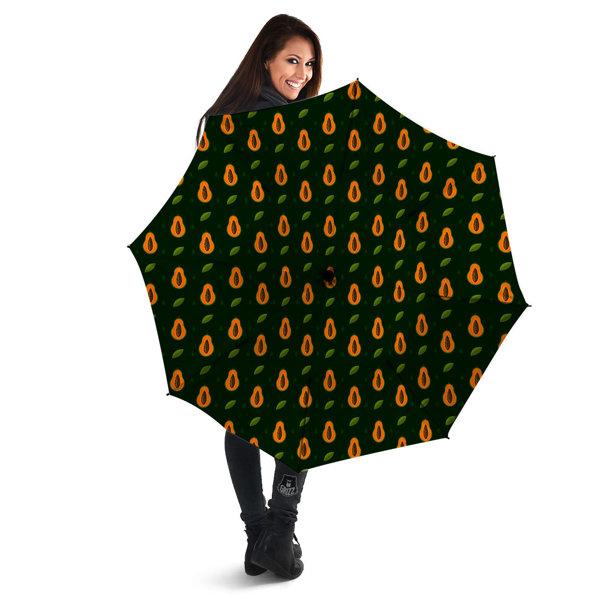 Papaya Exotic Print Pattern Umbrella-grizzshop