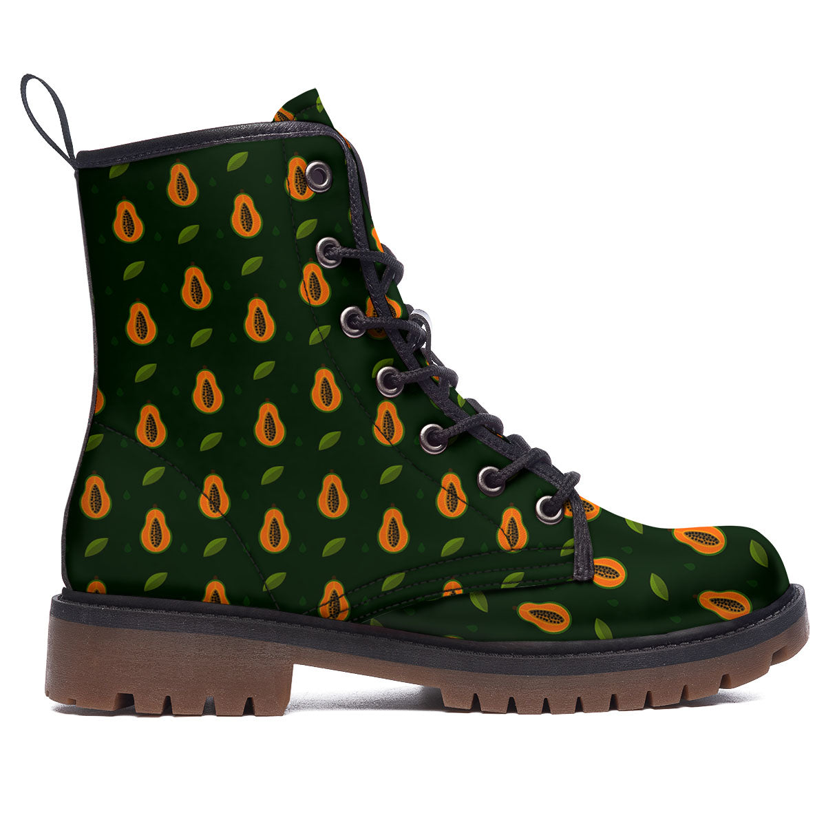 Papaya Exotic Print Pattern Work Boots-grizzshop