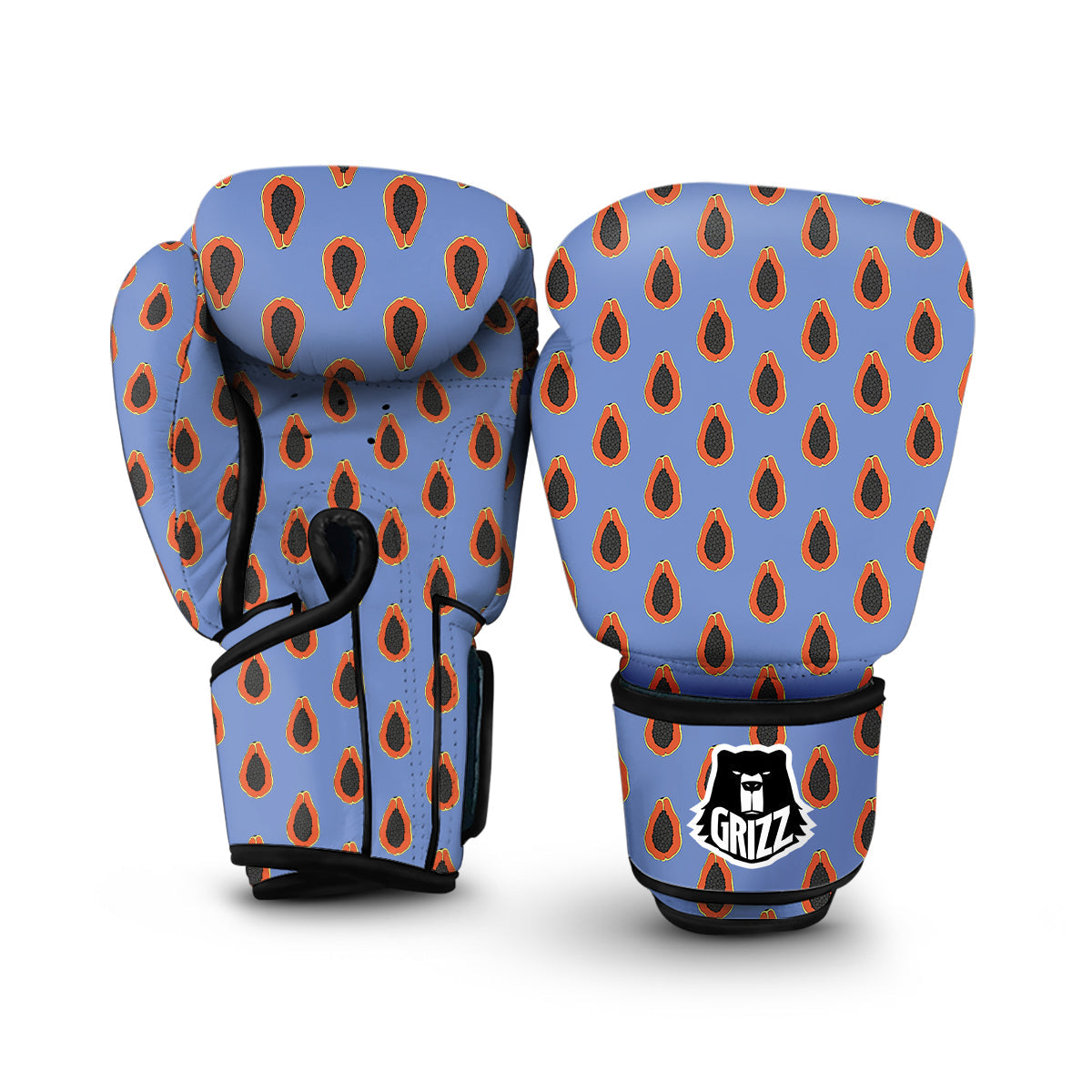 Papaya Purple Print Pattern Boxing Gloves-grizzshop