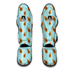 Papaya Striped Blue Print Pattern Muay Thai Shin Guards-grizzshop