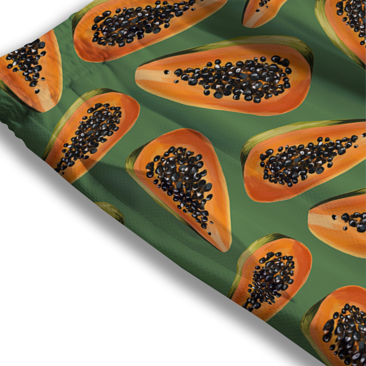 Papaya Tropical Print Pattern Mesh Shorts-grizzshop