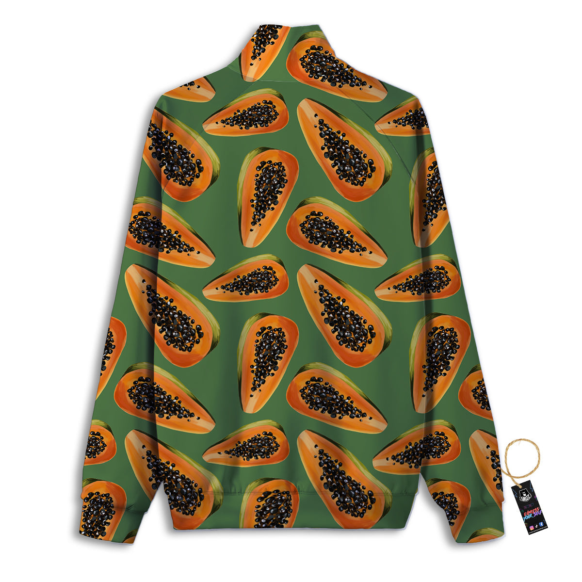 Papaya Tropical Print Pattern Track Jacket-grizzshop