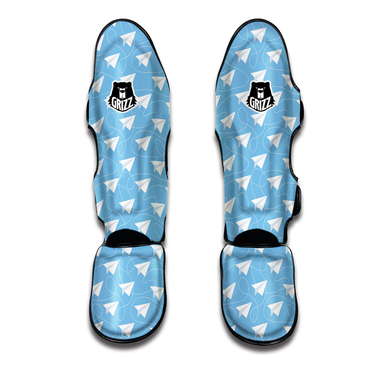 Paper Planes Flying Print Pattern Muay Thai Shin Guards-grizzshop