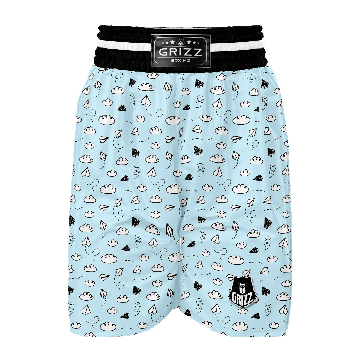Paper Planes Hand Drawn Print Pattern Boxing Shorts-grizzshop