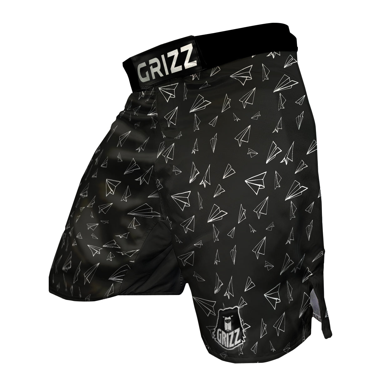 Paper Planes White And Black Print Pattern MMA Shorts-grizzshop