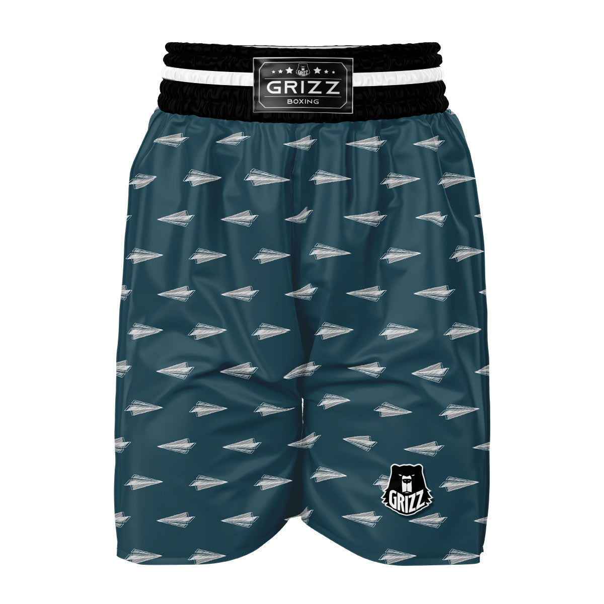 Paper Planes White Hand Drawn Print Pattern Boxing Shorts-grizzshop