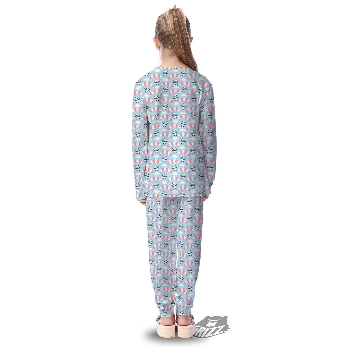 Parachute And Cute Panda Print Pattern Kid's Pajamas-grizzshop