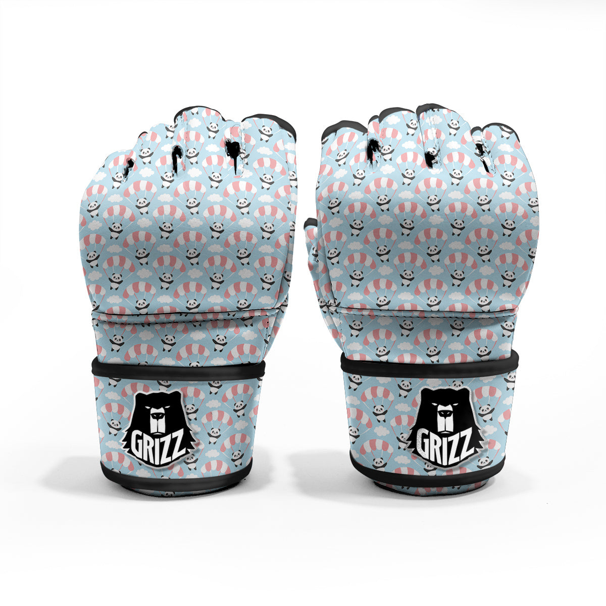 Parachute And Cute Panda Print Pattern MMA Gloves-grizzshop