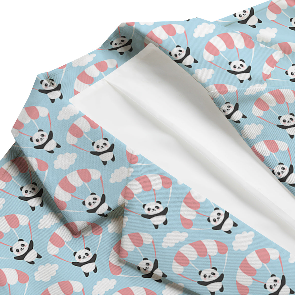 Parachute And Cute Panda Print Pattern Men's Blazer-grizzshop