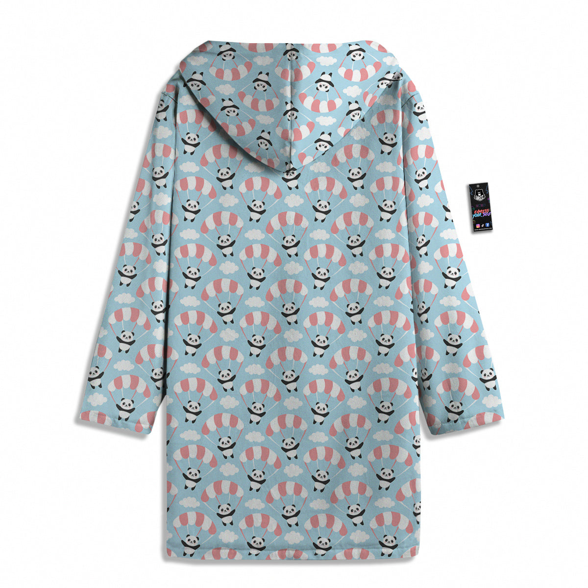 Parachute And Cute Panda Print Pattern Men's Windbreaker Jacket-grizzshop