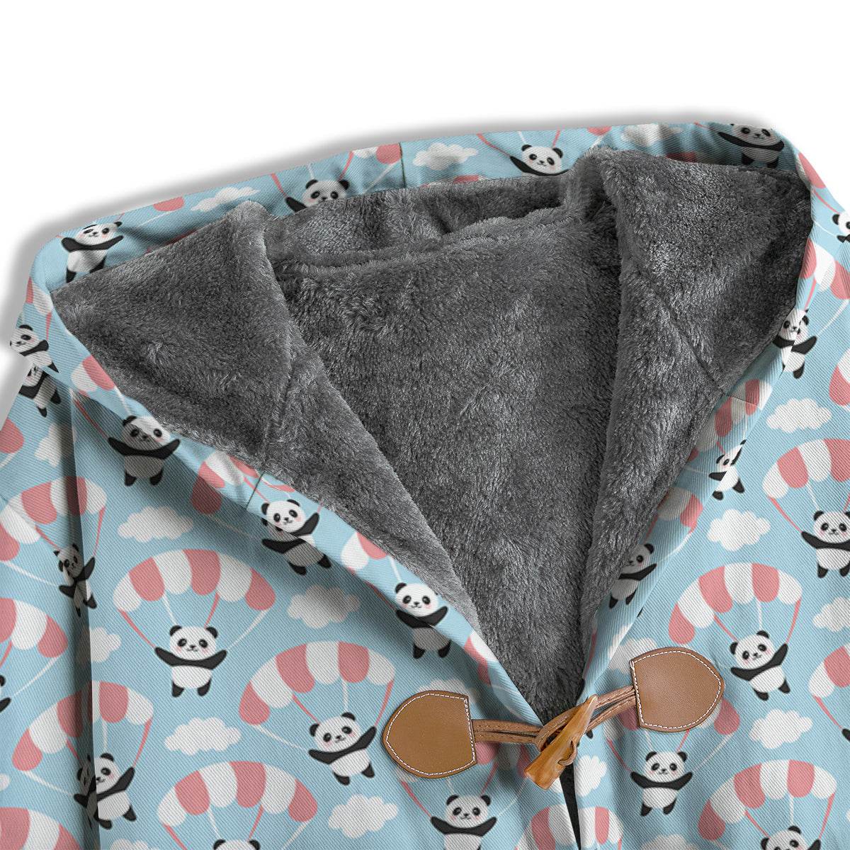 Parachute And Cute Panda Print Pattern Men's Windbreaker Jacket-grizzshop