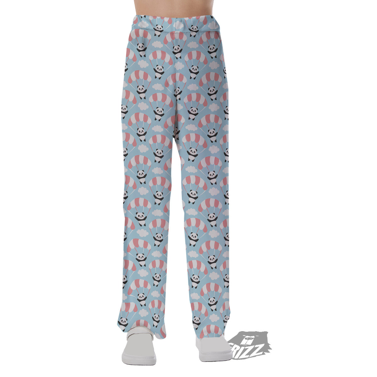 Parachute And Cute Panda Print Pattern Pajama Pants-grizzshop