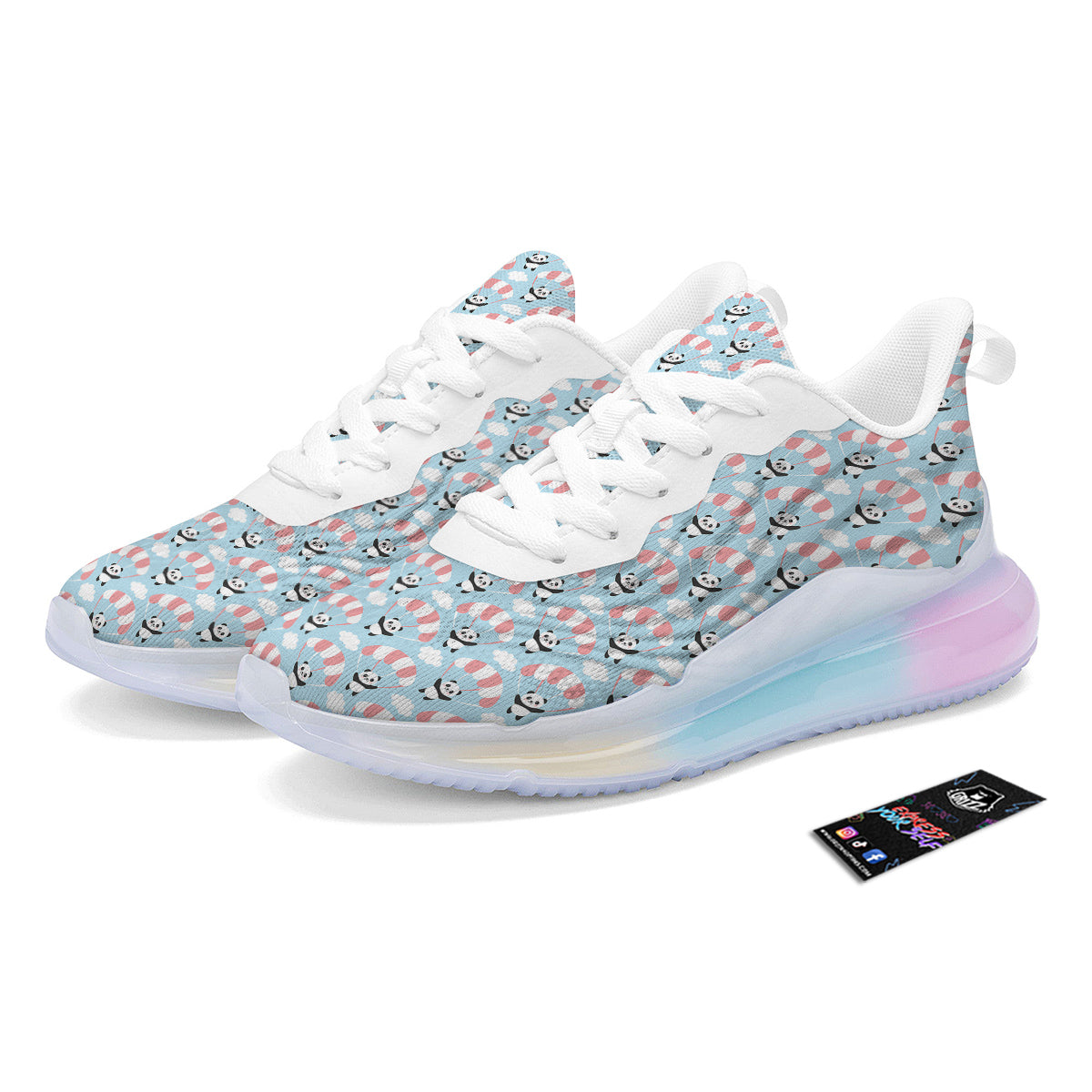 Parachute And Cute Panda Print Pattern Running Sneakers-grizzshop