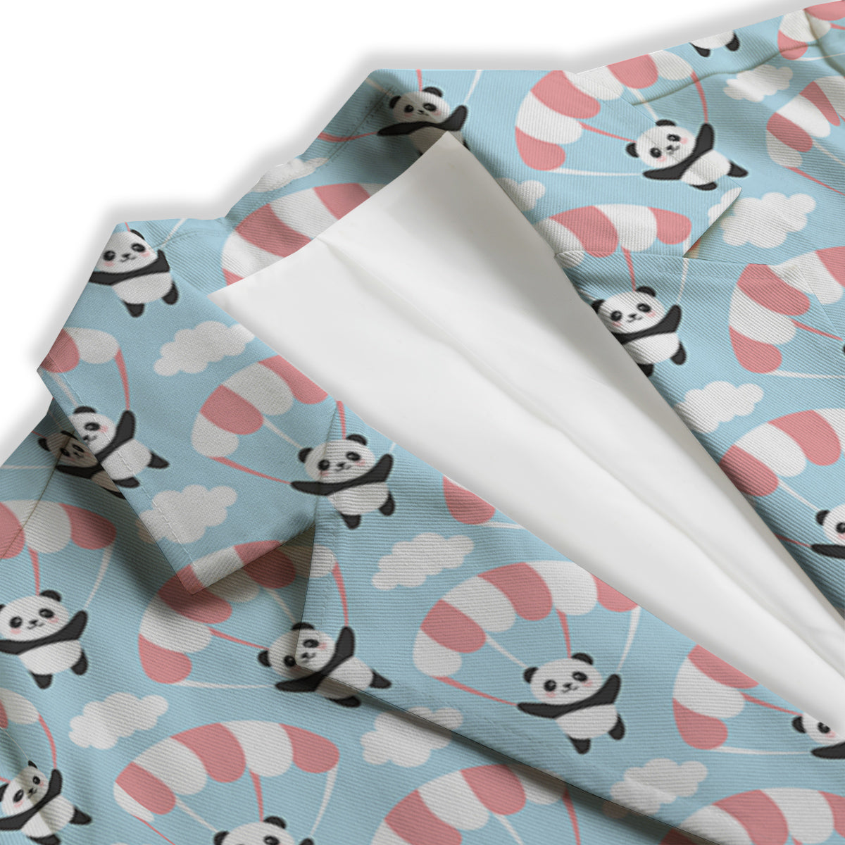 Parachute And Cute Panda Print Pattern Women's Blazer-grizzshop