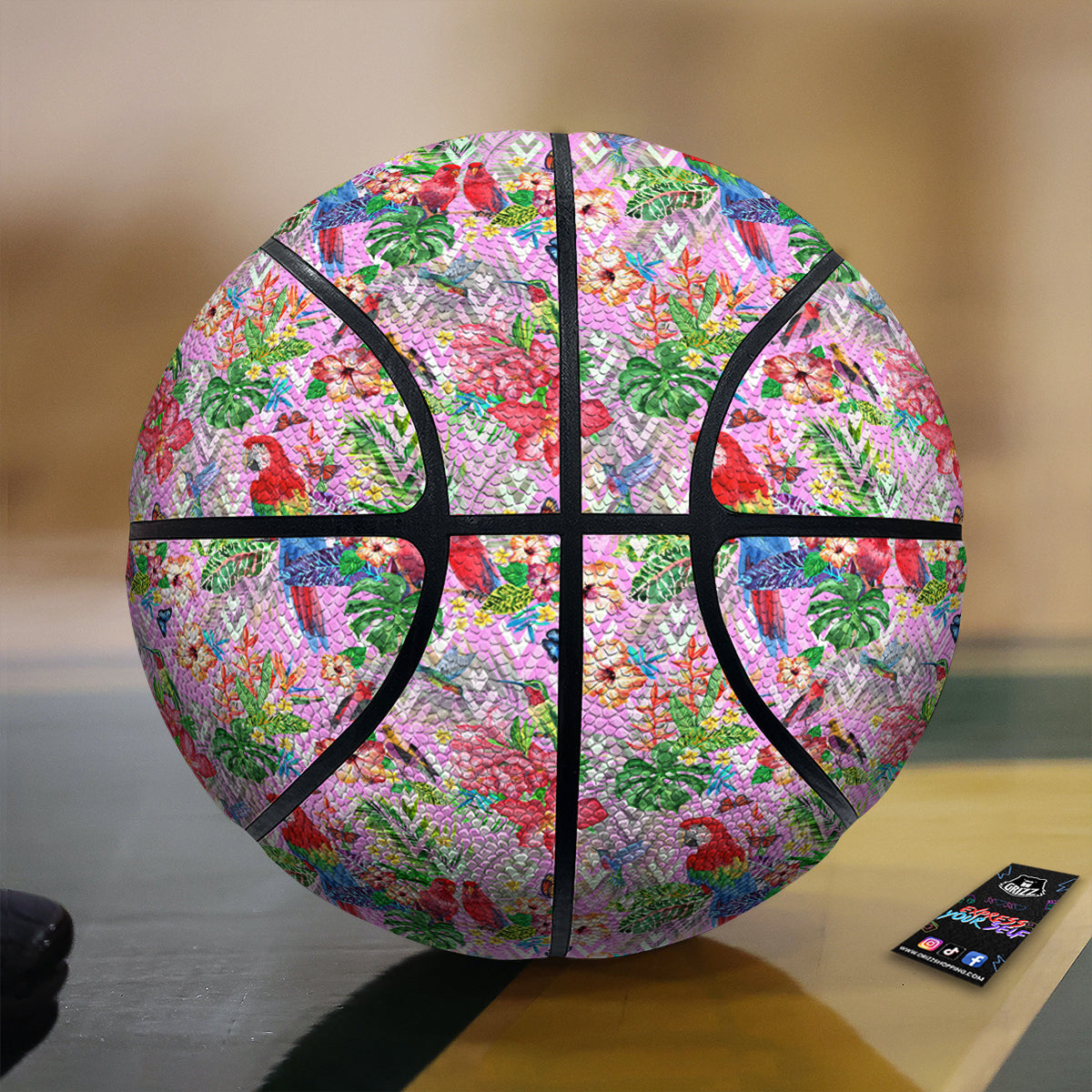 Paradise Flower Bird Print Pattern Basketball-grizzshop