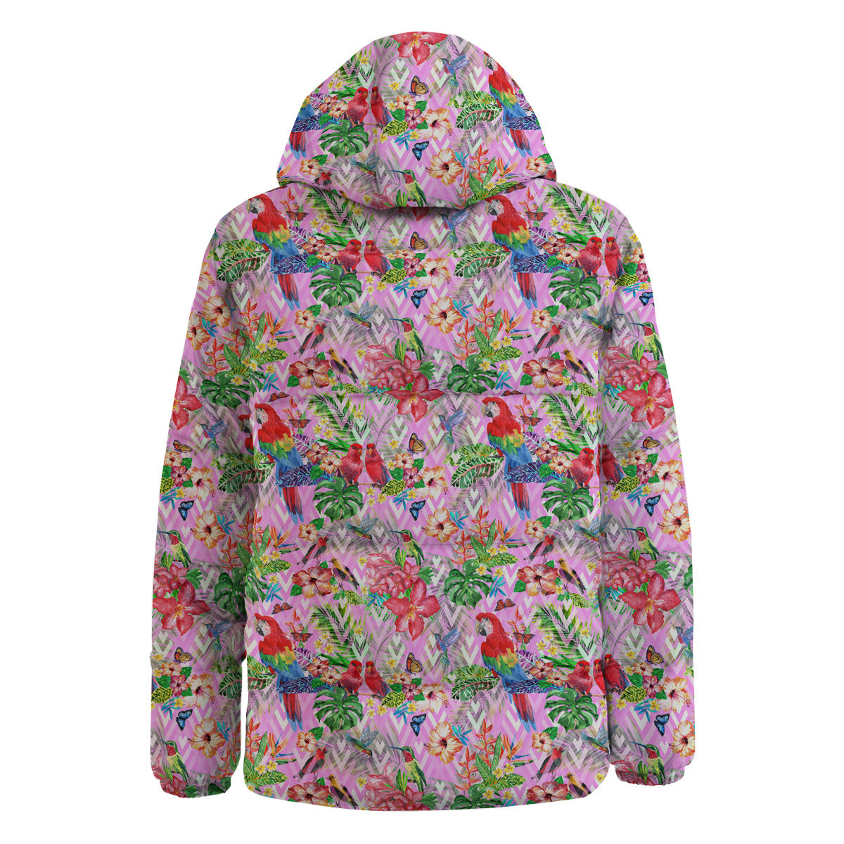 Paradise Flower Bird Print Pattern Down Jacket-grizzshop