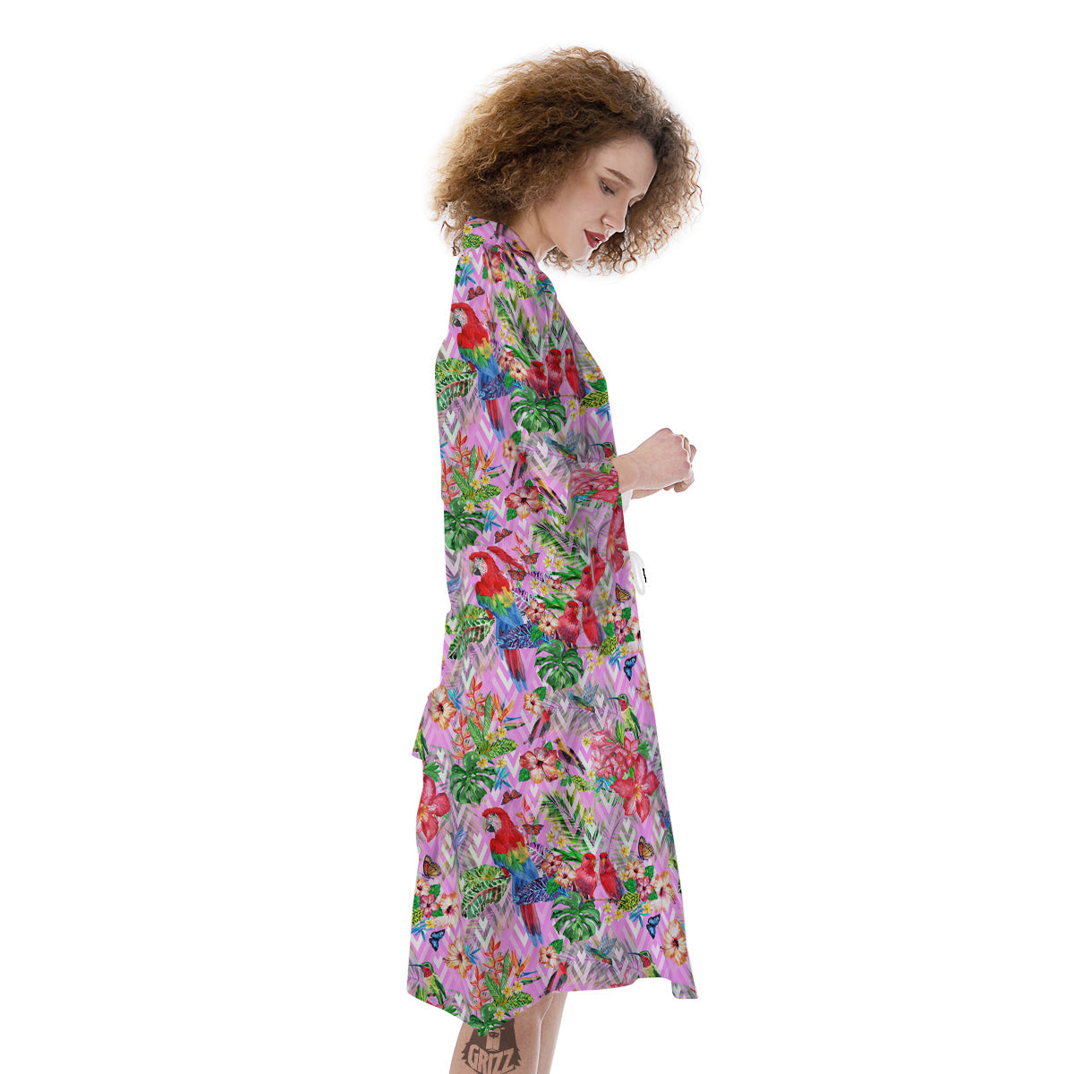 Paradise Flower Bird Print Pattern Kimono-grizzshop