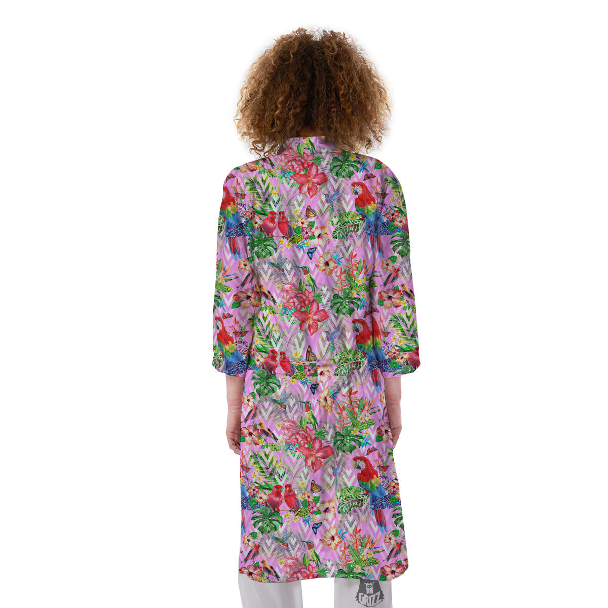 Paradise Flower Bird Print Pattern Kimono-grizzshop