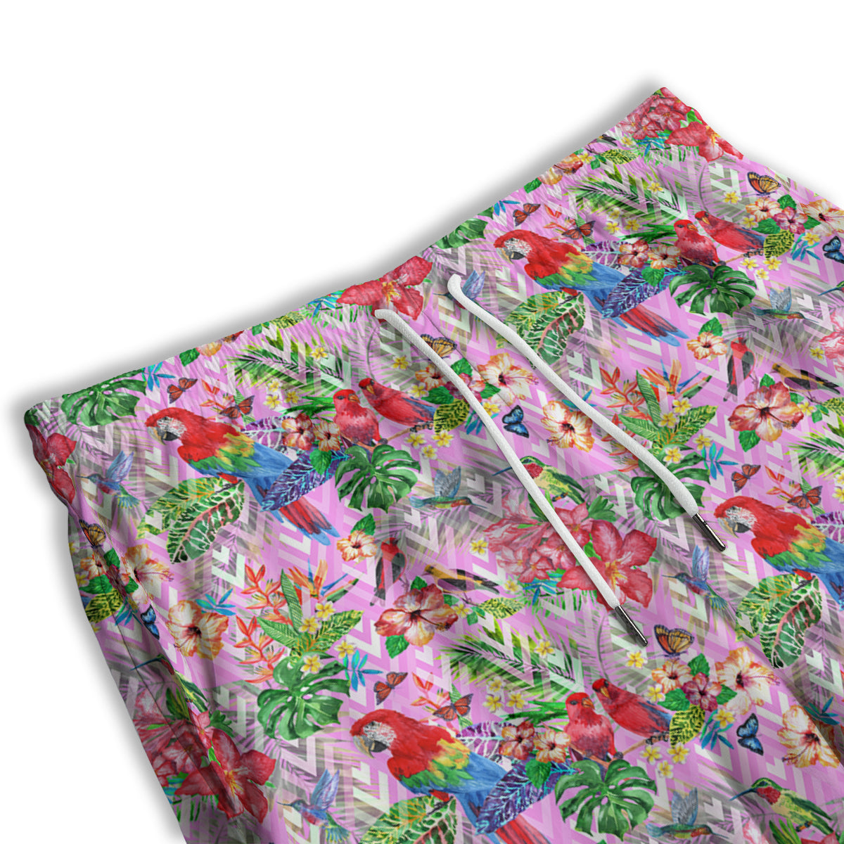Paradise Flower Bird Print Pattern Men's Athletic Shorts-grizzshop