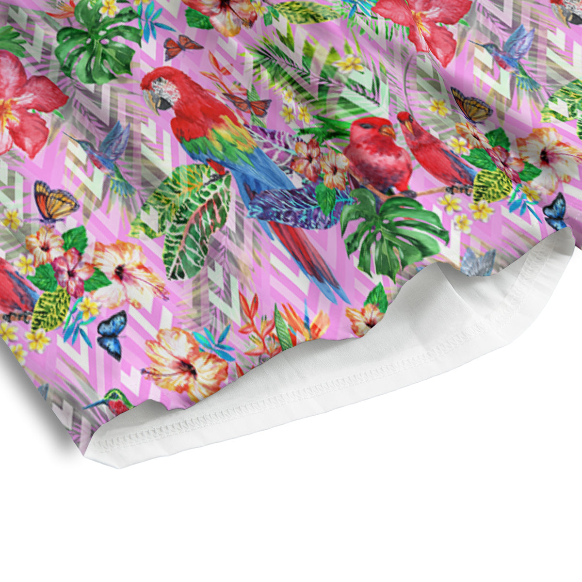 Paradise Flower Bird Print Pattern Men's Athletic Shorts-grizzshop