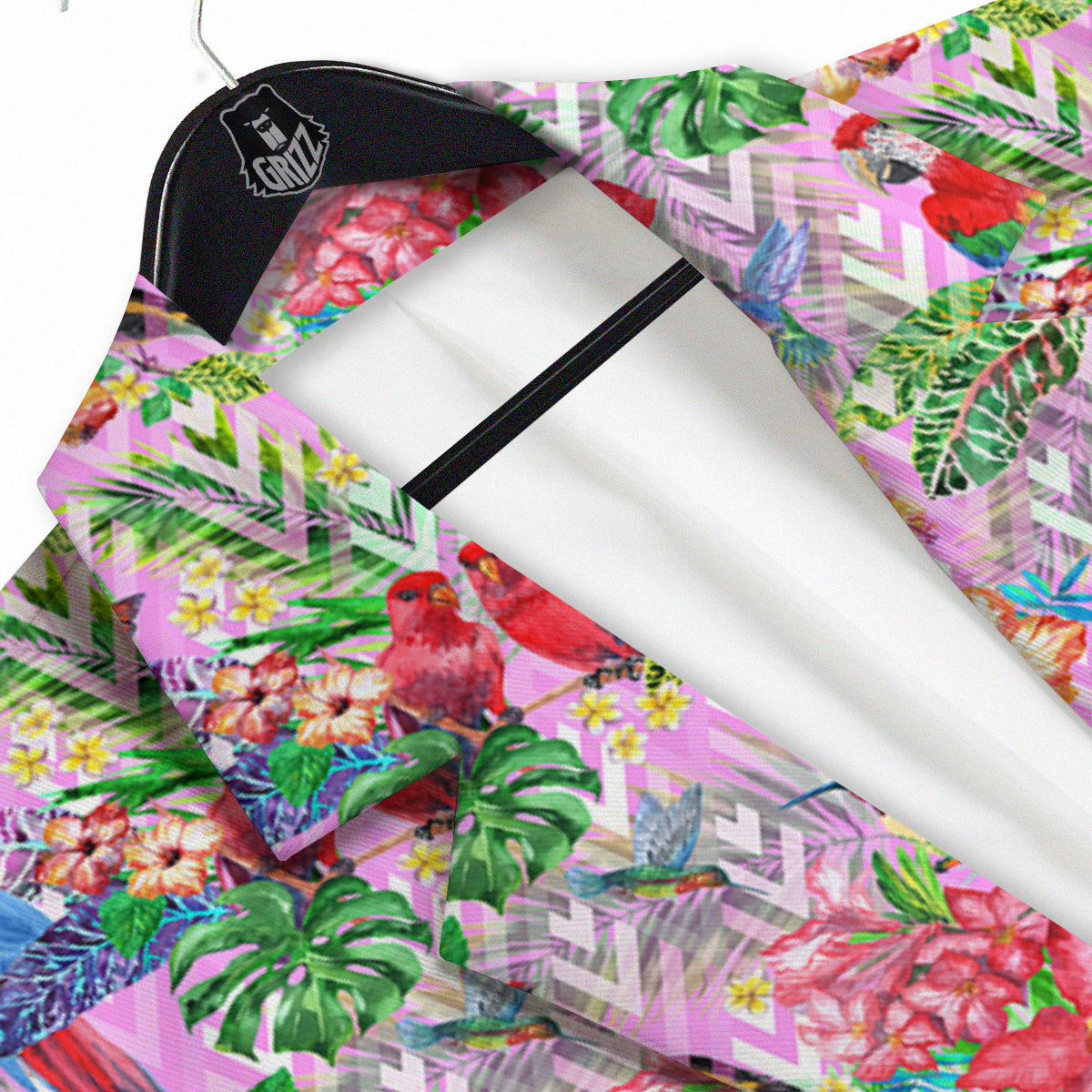 Paradise Flower Bird Print Pattern Men's Sport Coat-grizzshop